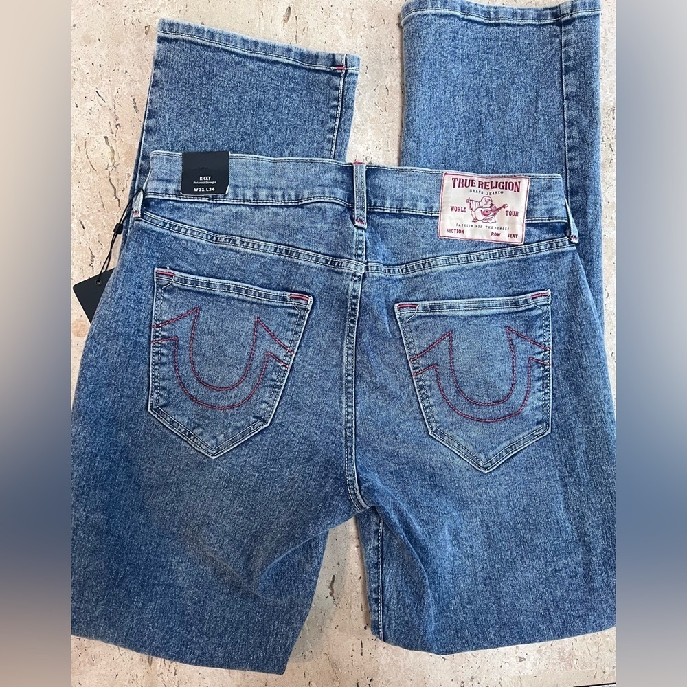 True Religion RICKY Relaxed Straight Men’s Jeans Size 31/34 NWT - Picture 9 of 9